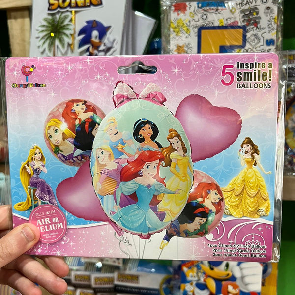 Set globos princesas, 5 piezas