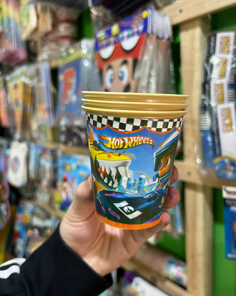 Vasos Hot wheels paquete X 6 unidades