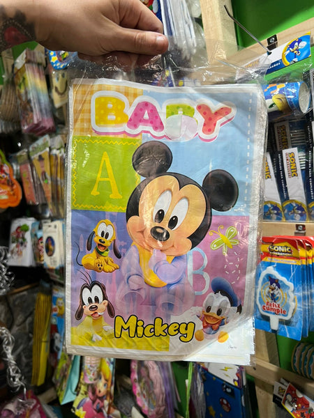 Bolsas de dulces plasticas mickey mouse bebe paquete X 6 unidades