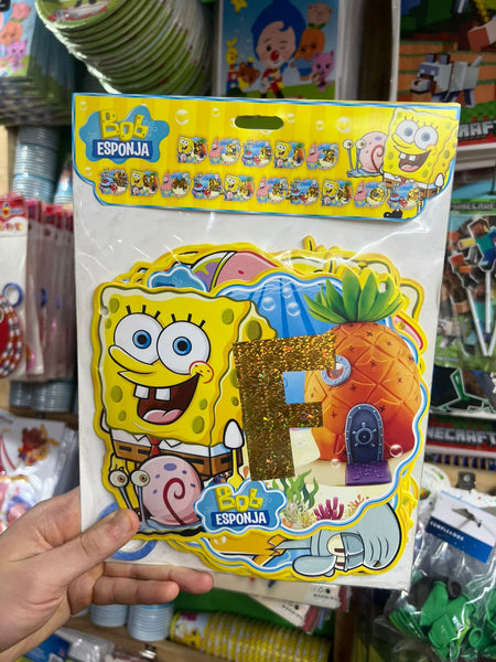 Banderin Feliz cumpleaños Bob Esponja