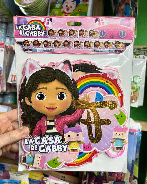 Banderin Feliz cumpleaños Gaby y la casa de muñecas