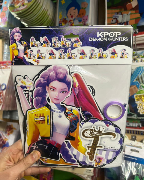 Banderin Feliz cumpleaños Guerreras K-pop