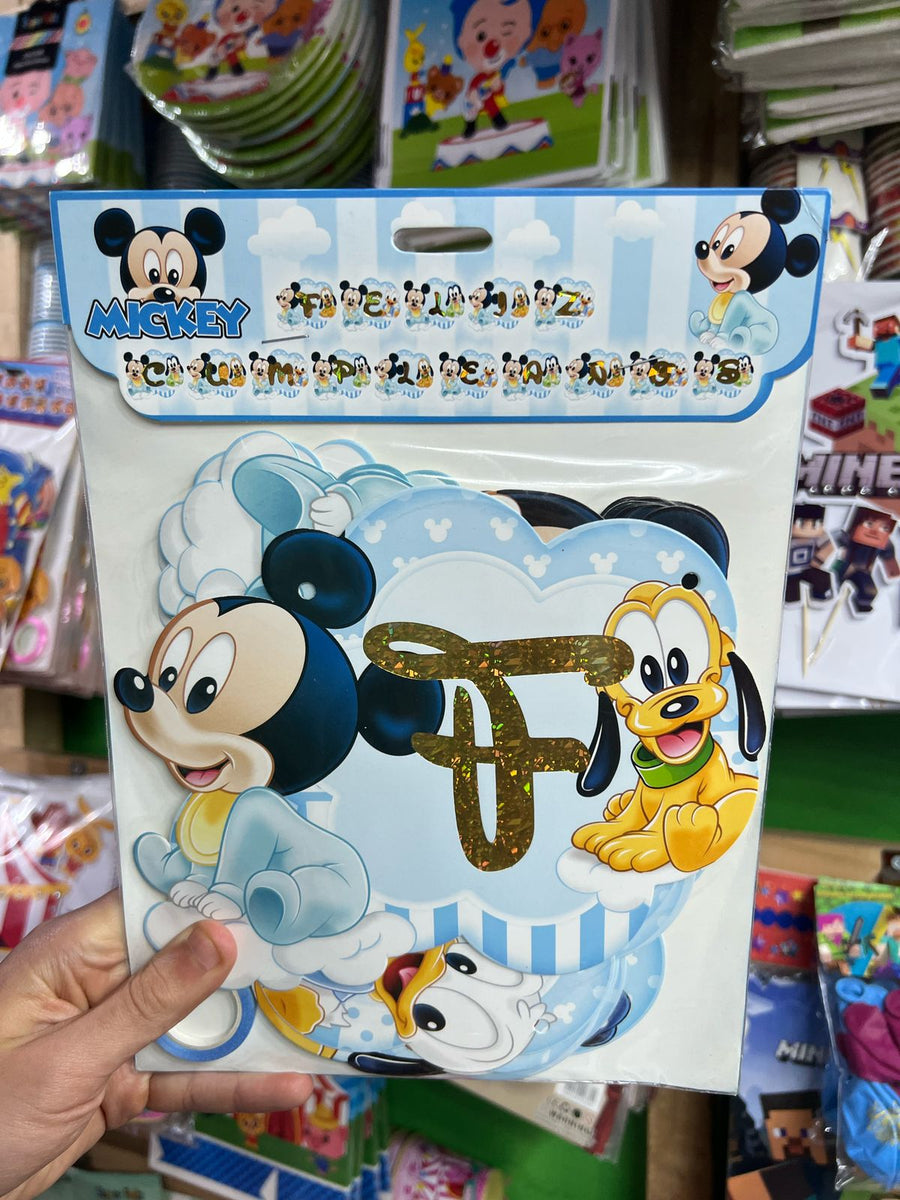Banderin Feliz cumpleaños Mickey Bebe
