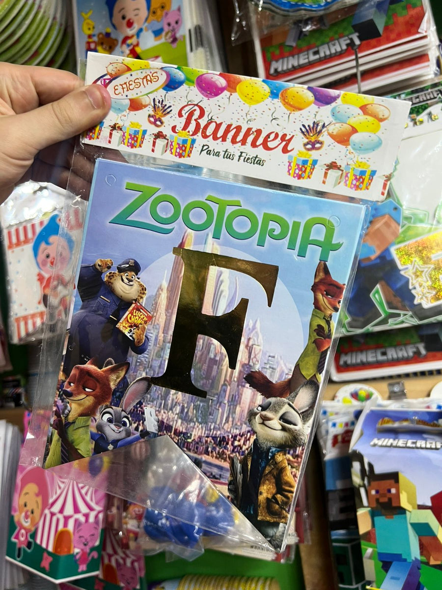 Banderin Feliz cumpleaños Zootopia