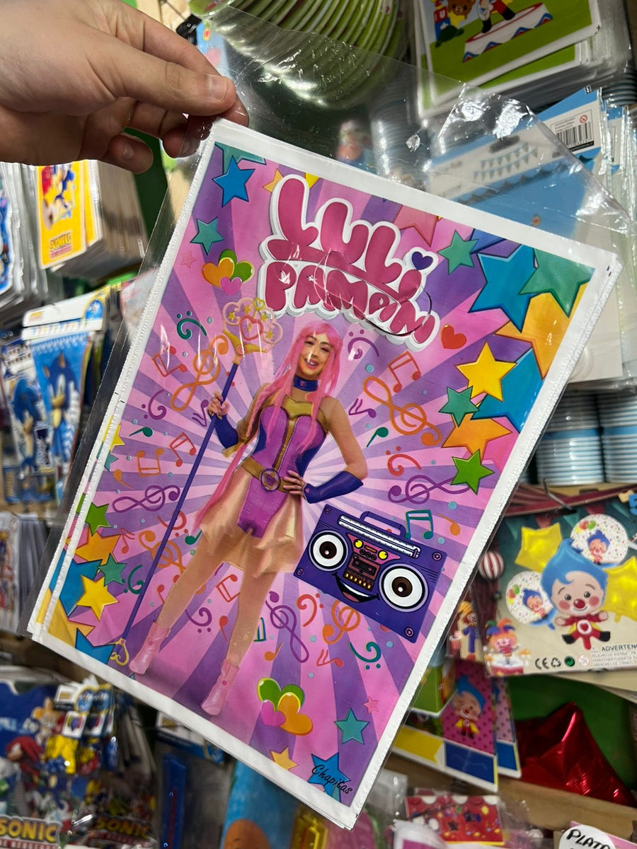 Bolsas de dulces plasticas Luli Pampin paquete x 6 unidades