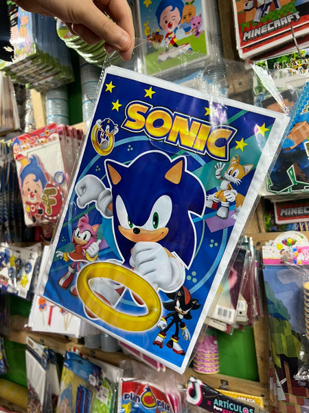 Bolsas de dulces plasticas Sonic paquete x 6 unidades