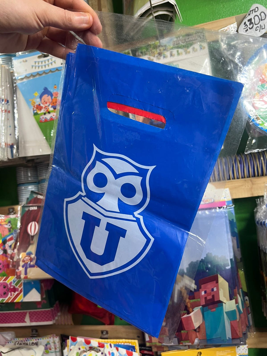 Bolsas de dulces plasticas Universidad de Chile paquete x 6 unidades