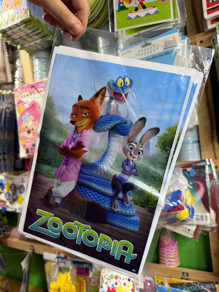 Bolsas de dulces plasticas Zootopia paquete x 6 unidades