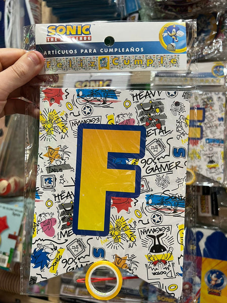 Banderin de feliz cumpleaños sonic