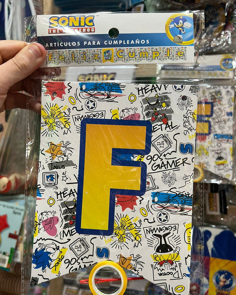 Banderin de feliz cumpleaños sonic