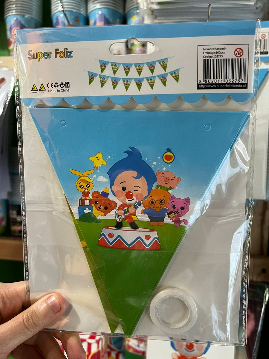Banderin triangular personajes plim plim