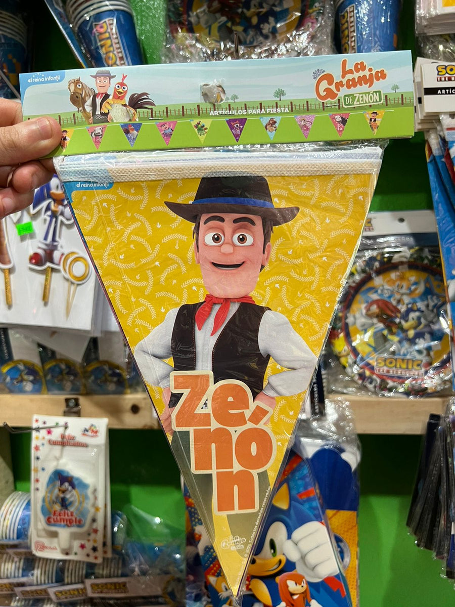 Banderin triangular personajes granja de zenon