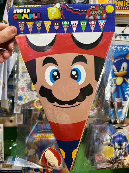 Banderin triangular personajes mario bross