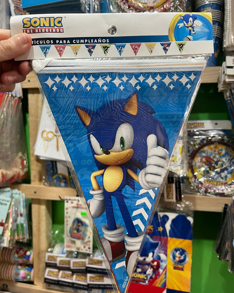 Banderin triangular personajes sonic