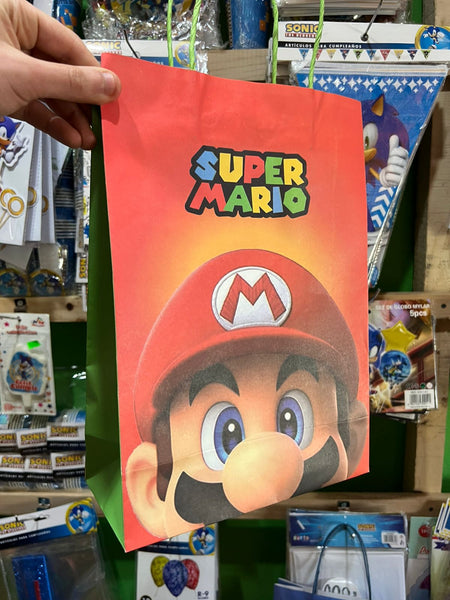 Bolsas de dulces papel mario bross paquete X 6 unidades