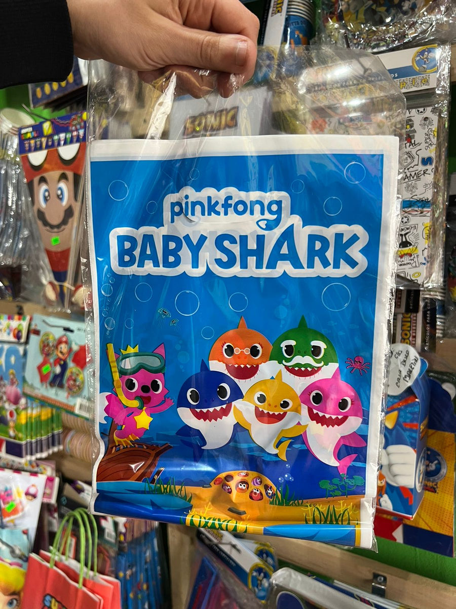 Bolsas de dulces plasticas baby shark paquete X 6 unidades