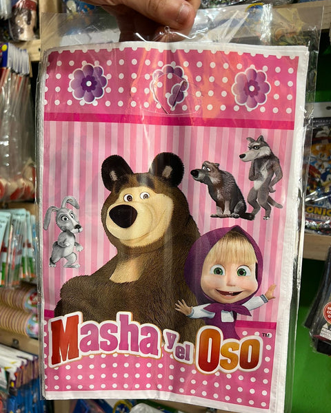 Bolsas de dulces plasticas masha y el oso paquete X 6 unidades
