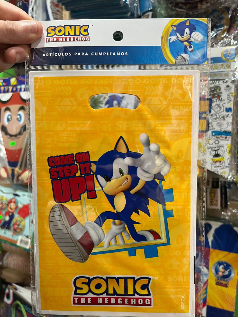 Bolsas de dulces plasticas sonic paquete X 6 unidades