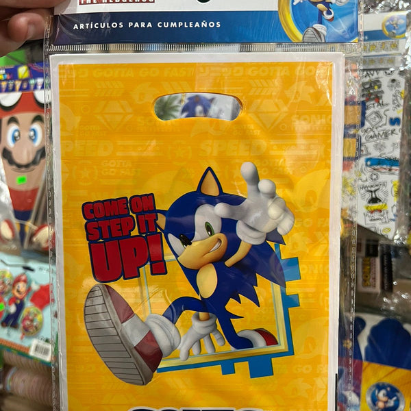 Bolsas de dulces plasticas sonic paquete X 6 unidades
