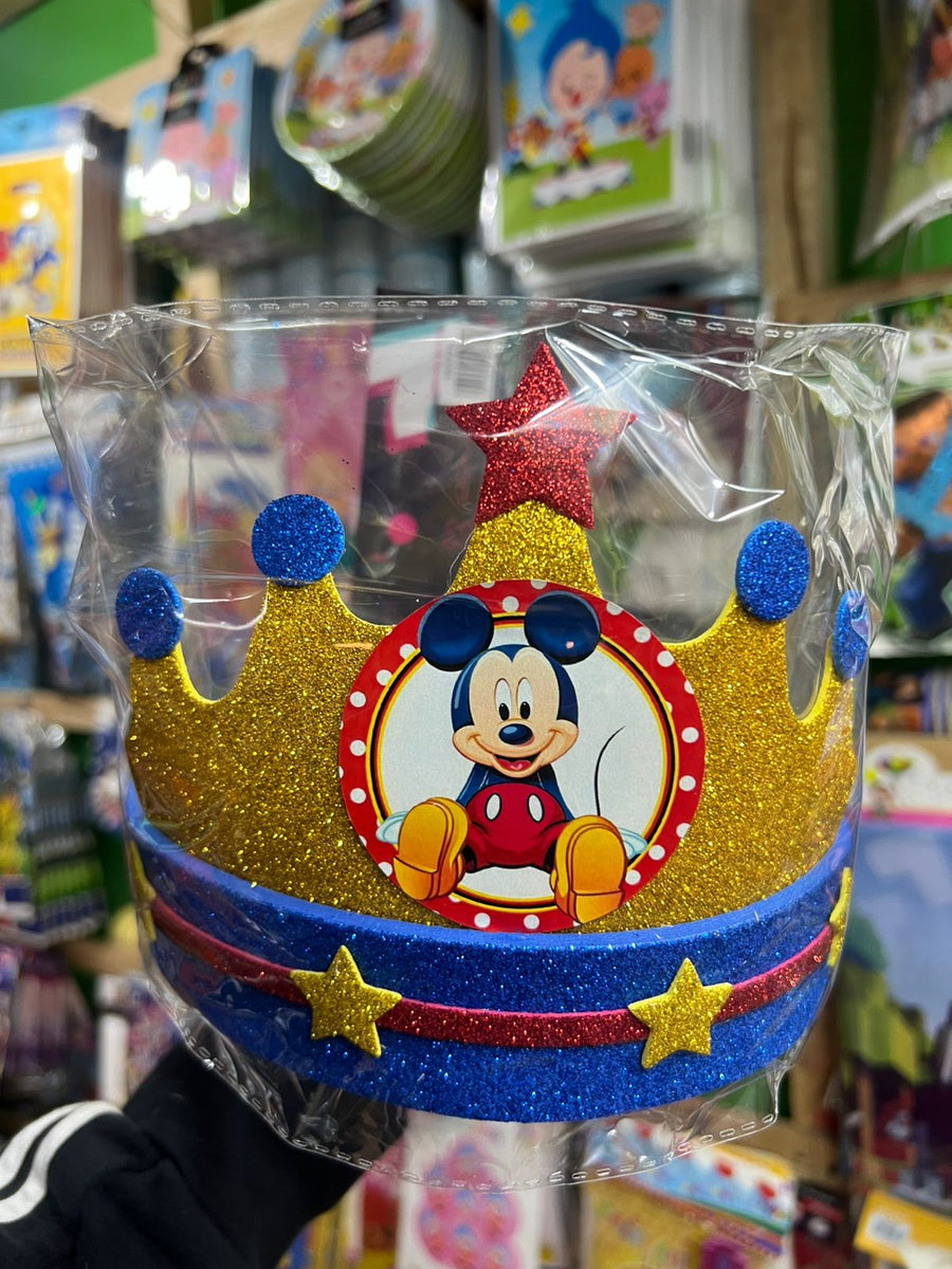 Corona festejado mickey mouse