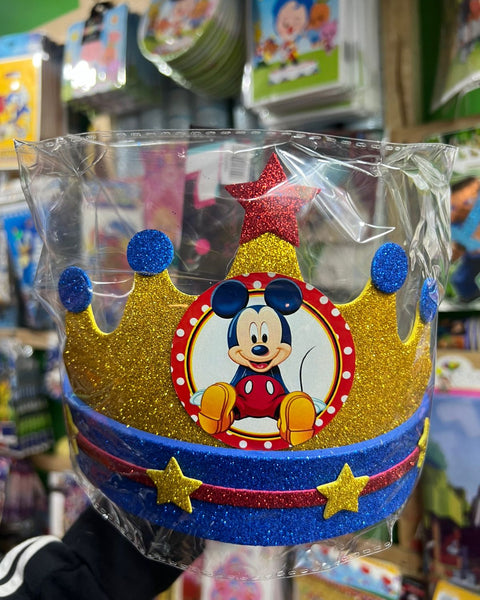 Corona festejado mickey mouse