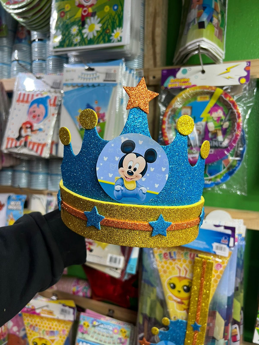 Corona festejado Mickey bebe