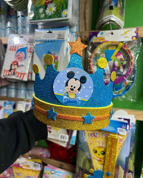 Corona festejado Mickey bebe