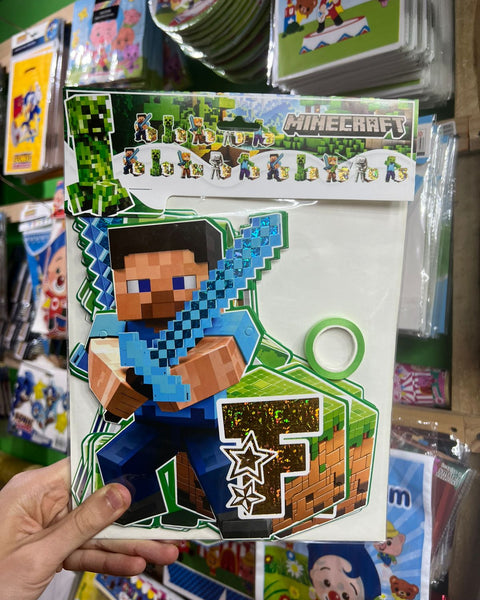 Banderin Feliz cumpleaños Minecraft