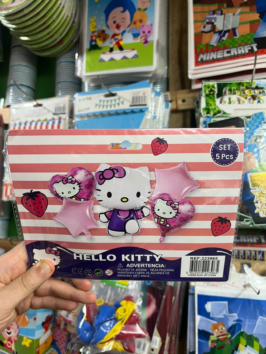 Set globos Hello Kitty, 5 piezas