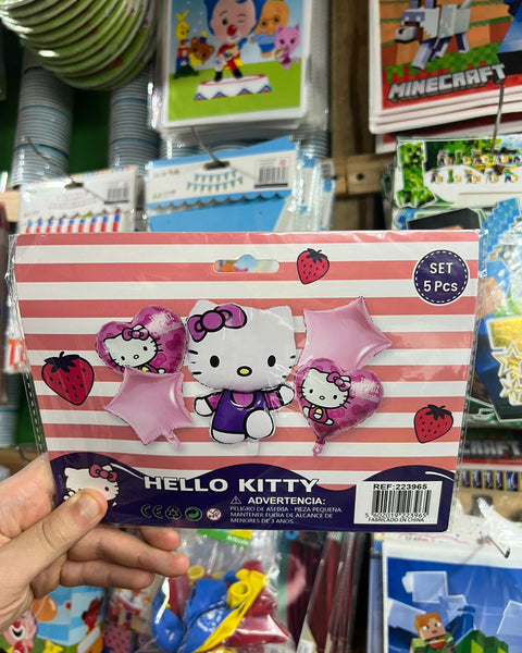 Set globos Hello Kitty, 5 piezas