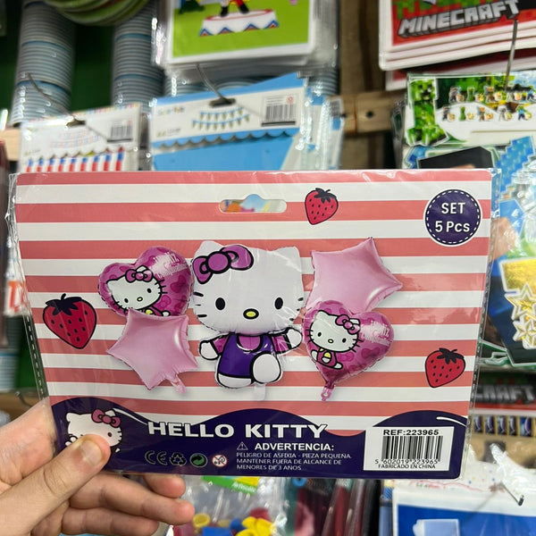Set globos Hello Kitty, 5 piezas