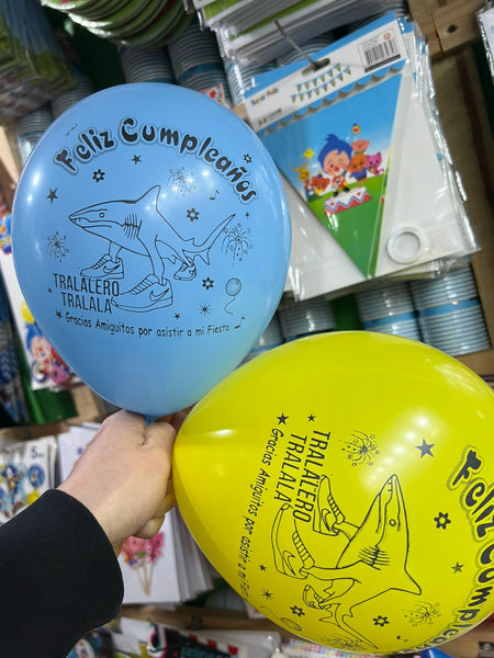 Globos latex Brainrot, paquete X 12 unidades