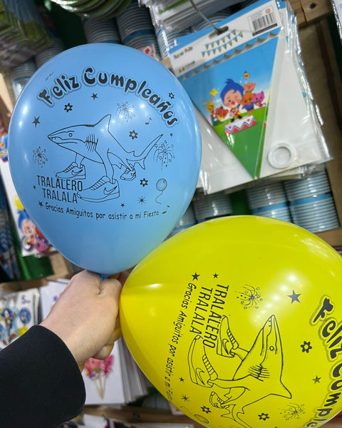 Globos latex Brainrot, paquete X 12 unidades