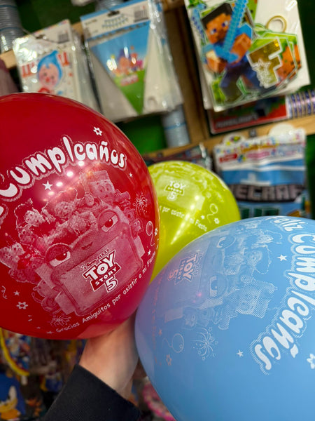 Globos látex impresos Toy Story paquete X12 unidades
