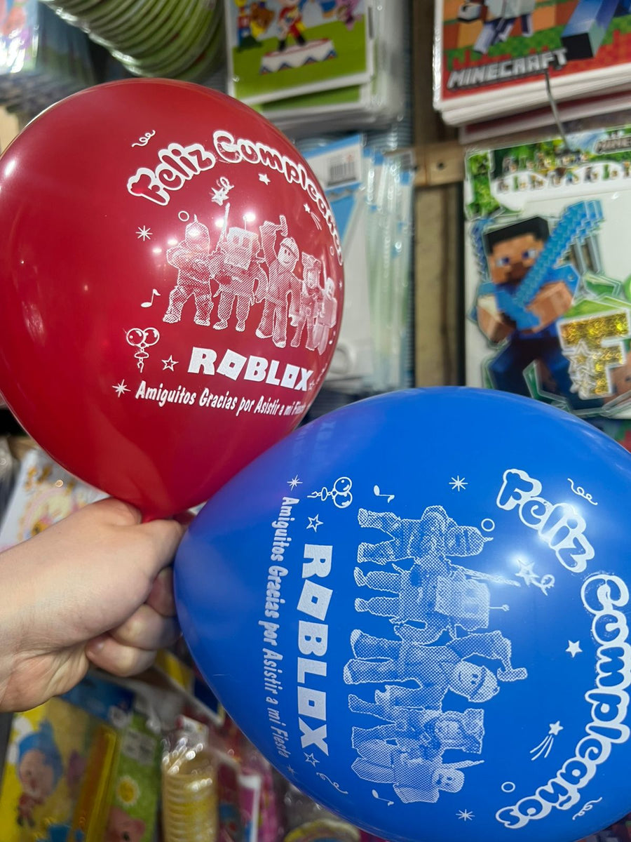 Globos latex impresos roblox paquete X 12 unidades