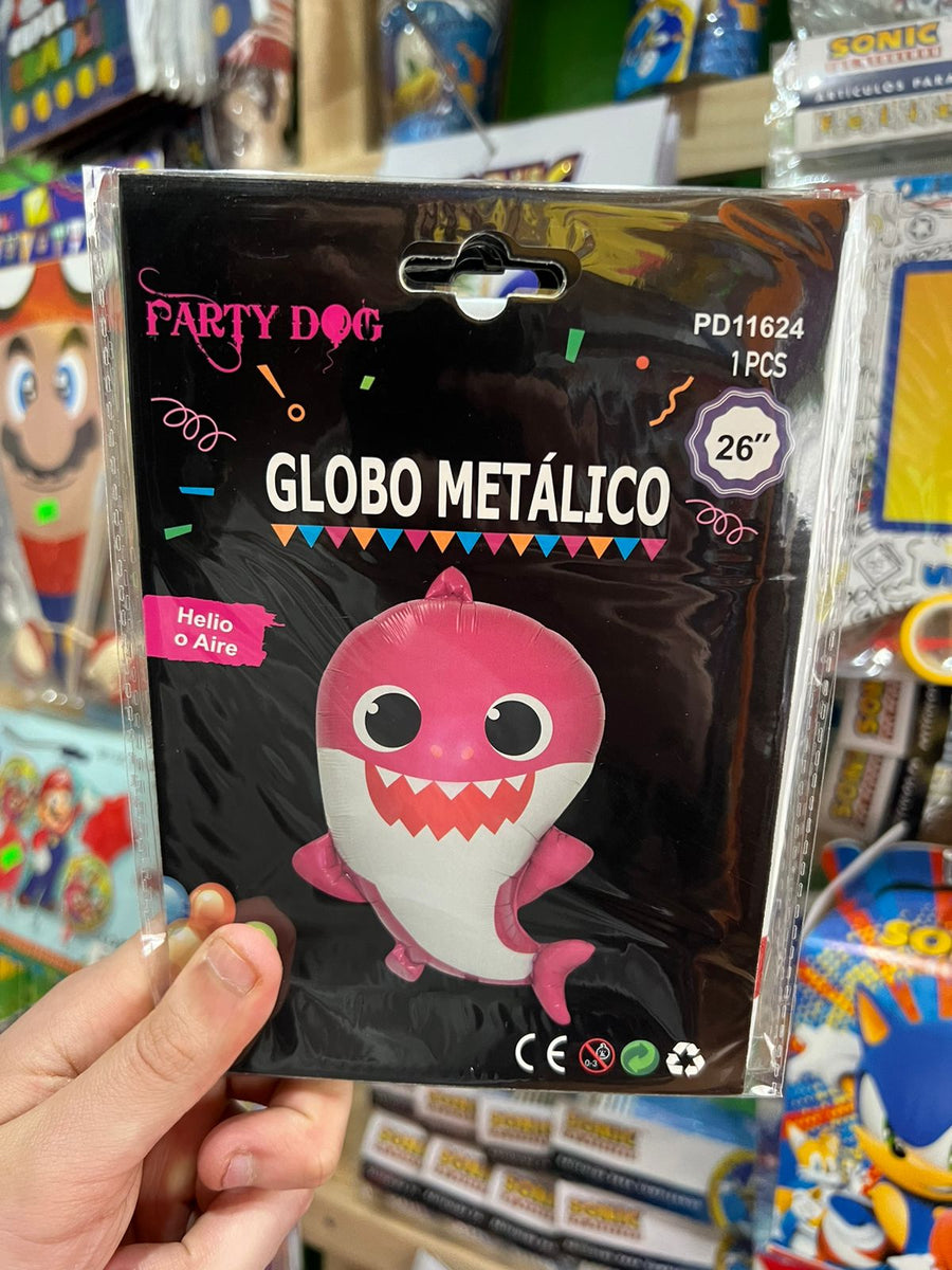 Globo metalizado silueta baby shark 70 cm