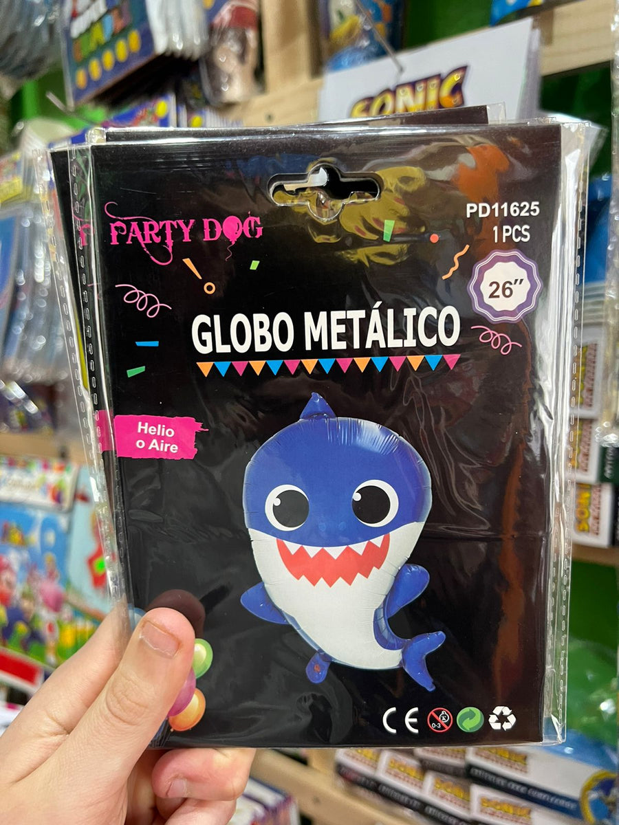Globo metalizado silueta baby shark 70 cm