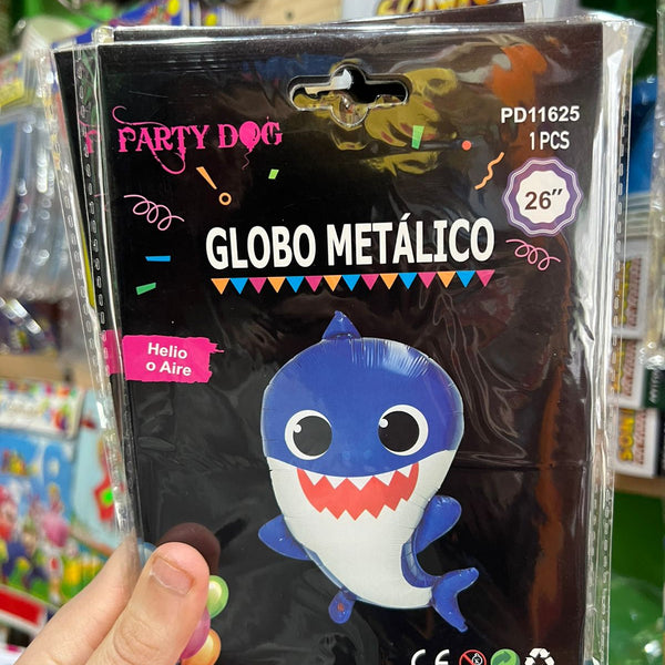 Globo metalizado silueta baby shark 70 cm
