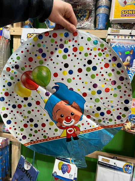 Globos metalizados payaso plim plim, unidad
