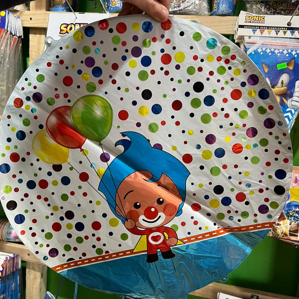 Globos metalizados payaso plim plim, unidad