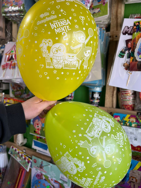 Globos latex impresos intensamente paquete X 12 unidades