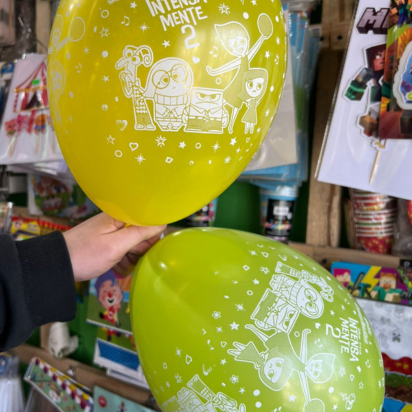 Globos latex impresos intensamente paquete X 12 unidades