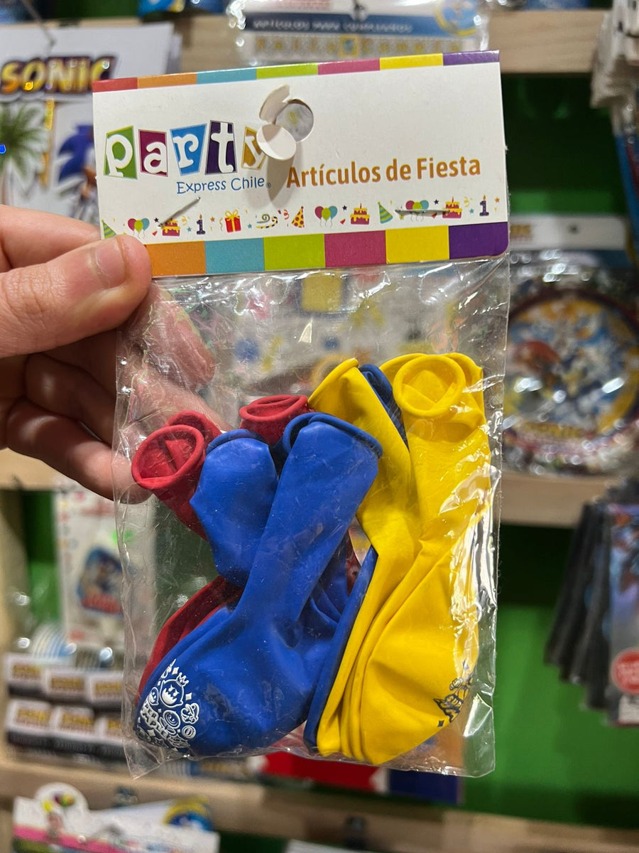 Globos latex impresos mario bross paquete X 12 unidades