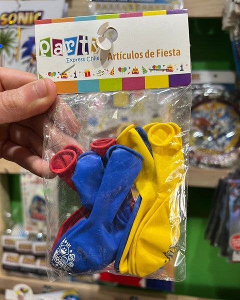 Globos latex impresos mario bross paquete X 12 unidades