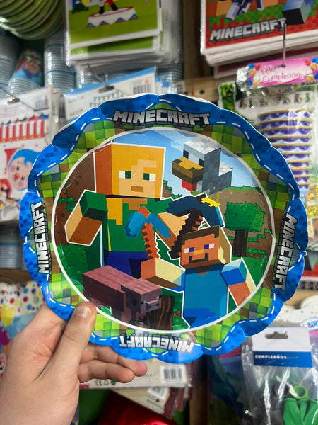 Platos minecraft paquete X 6 unidades