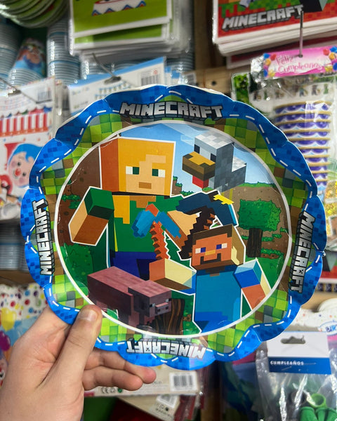 Platos minecraft paquete X 6 unidades