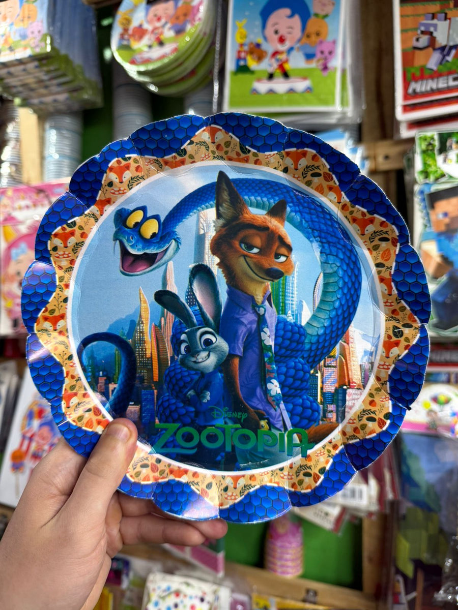 Platos Zootopia paquete X 6 unidades