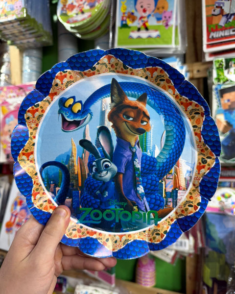 Platos Zootopia paquete X 6 unidades
