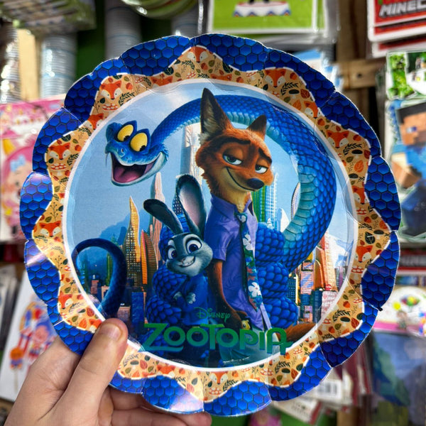 Platos Zootopia paquete X 6 unidades
