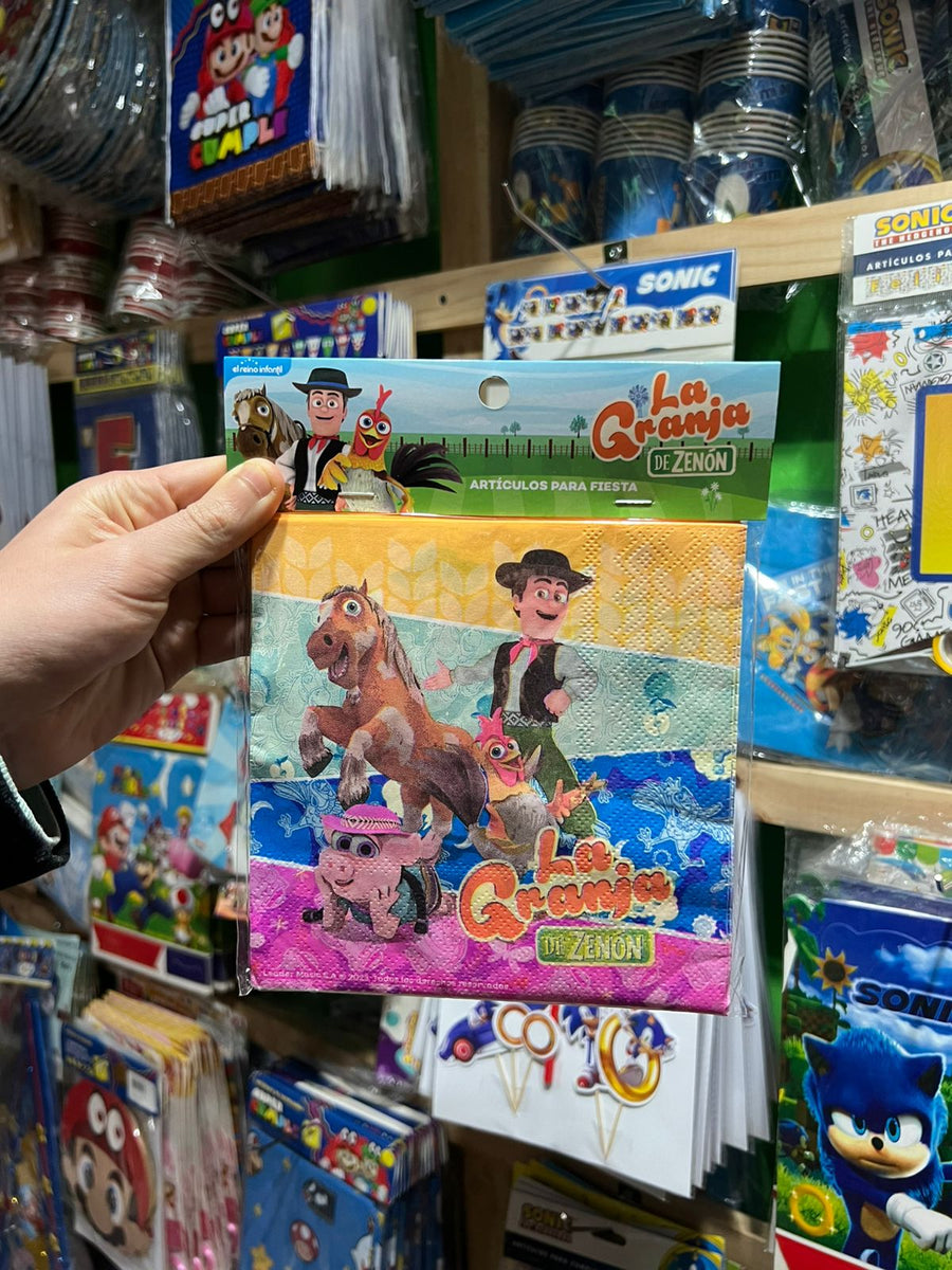 Servilletas granja de zenon, paquete X 12 unidades